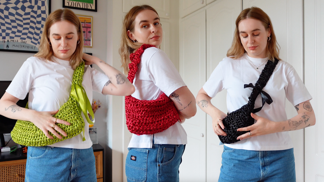 Crochet Ribbon Bags Tutorial