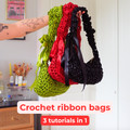 Crochet Ribbon Bags Pattern + Tutorial