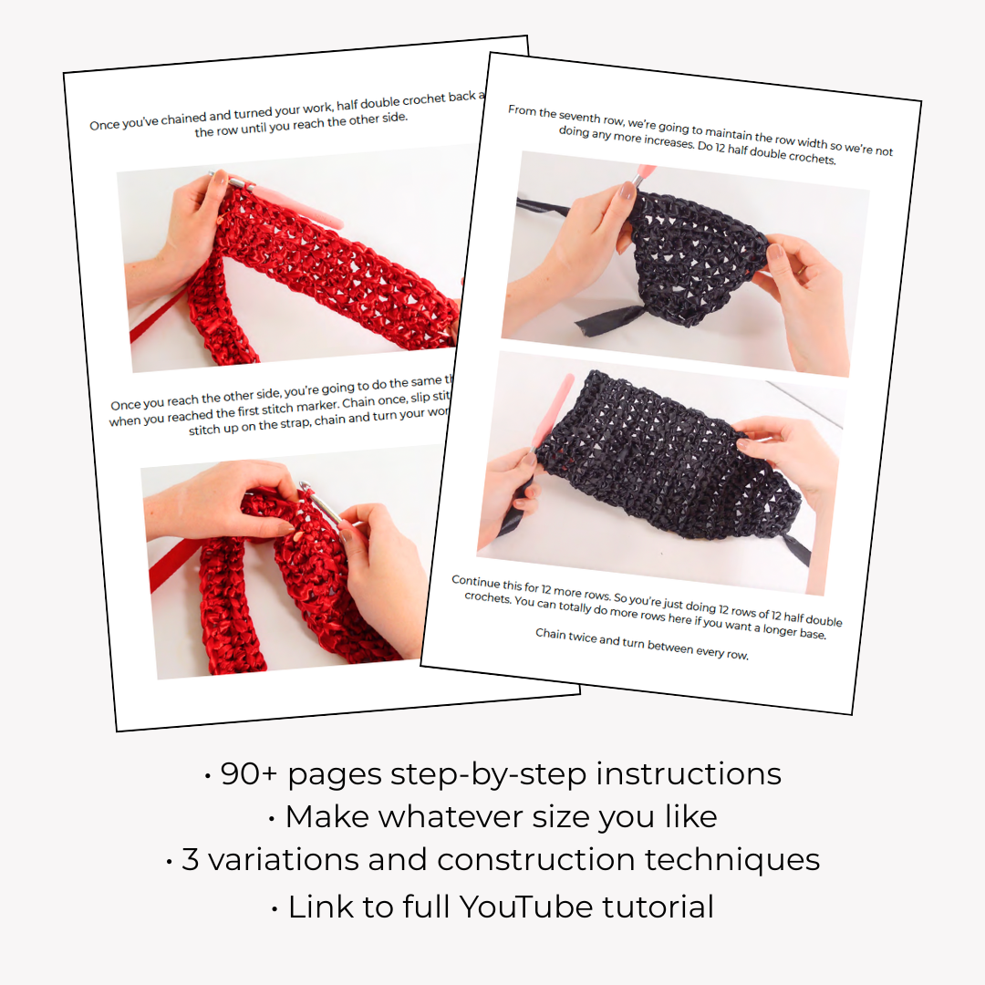 Crochet Ribbon Bags Pattern + Tutorial