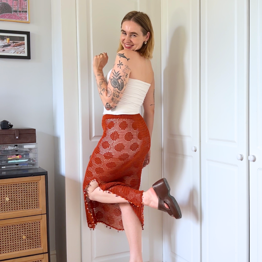 Filet Crochet Polka Dot Skirt Pattern + Tutorial