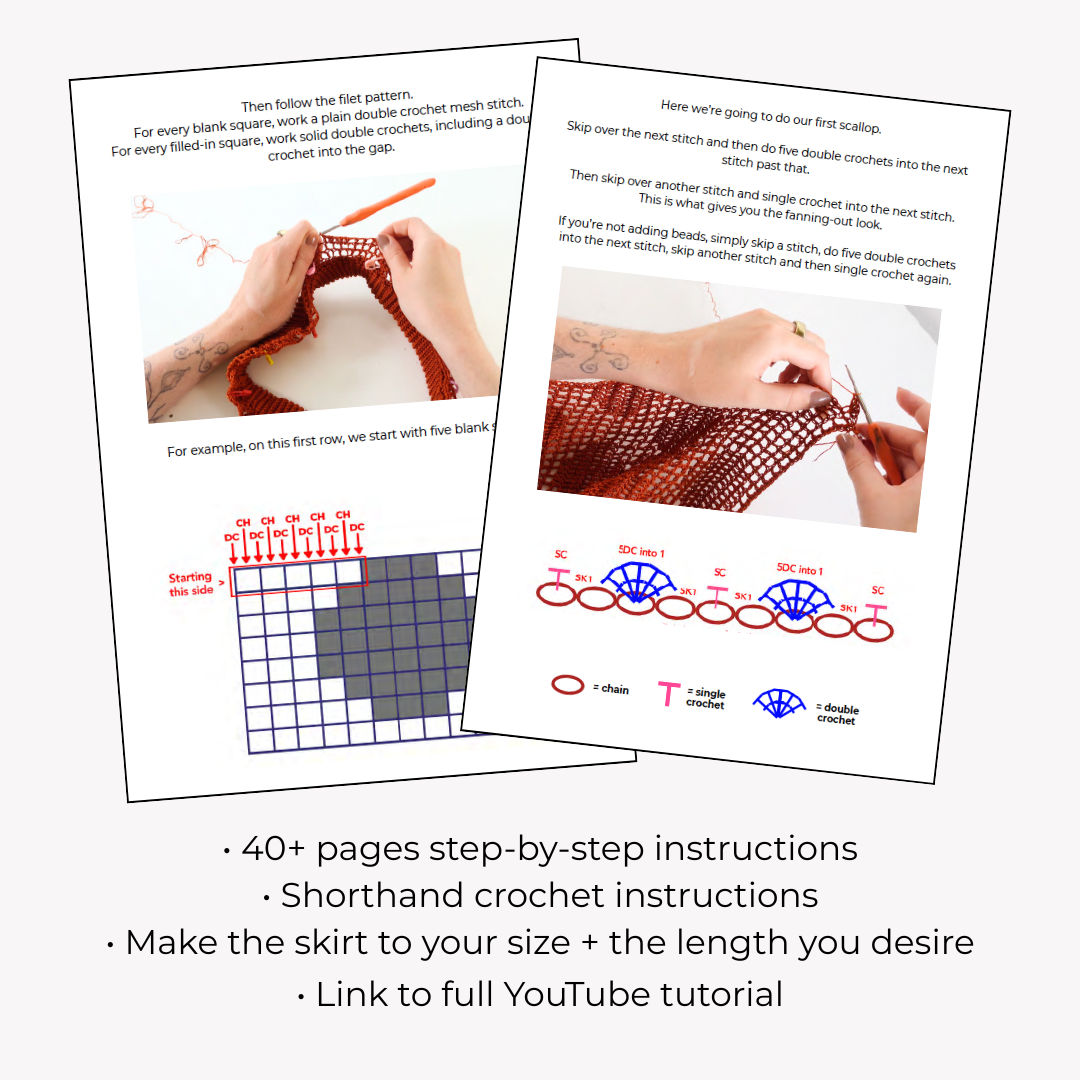 Filet Crochet Polka Dot Skirt Pattern + Tutorial