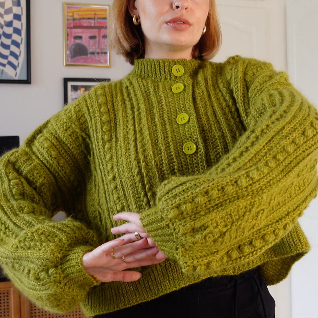 Crochet Cable Cardigan Pattern + Tutorial